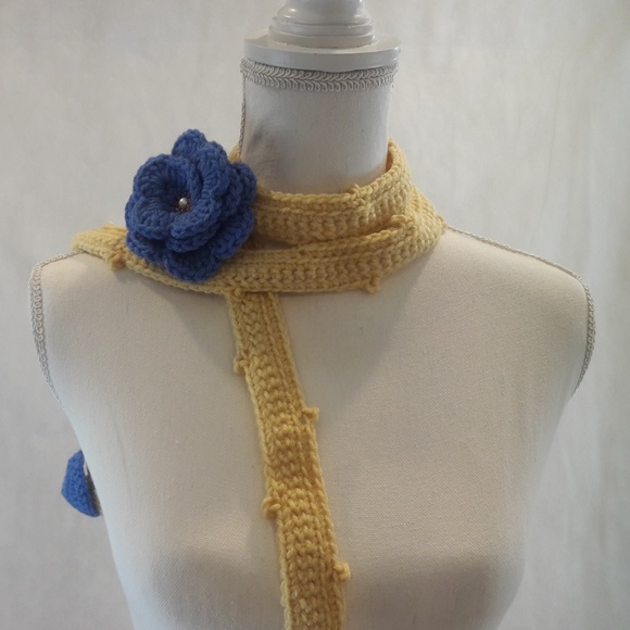 🌹Lariat, Necklace, Flower, Hand crafted, Crochet - Picture 4 of 5